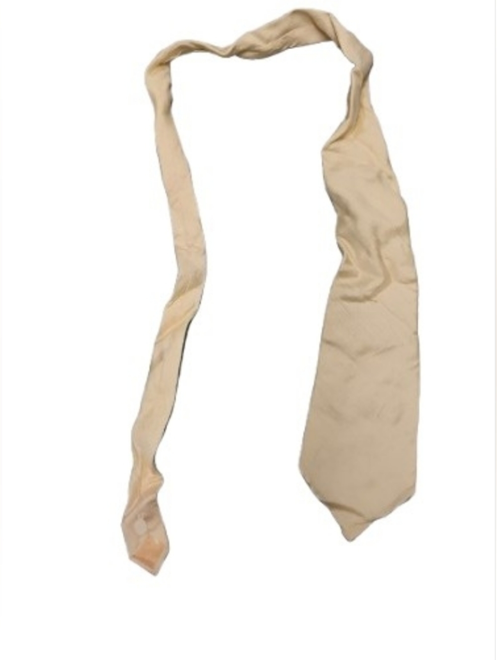 Vintage 1970s 1980s Ted Ladipus Cream Silk Tie OS
